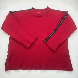 Vintage Summit Peak Performance Sweater Mens L Red 100% Shetland Wool Heavy